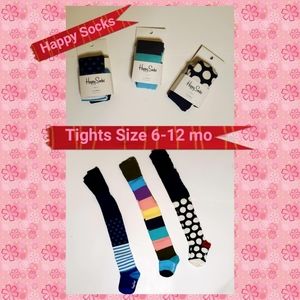 🆕️Happy Socks 3 pk Tights Size 6-12 months